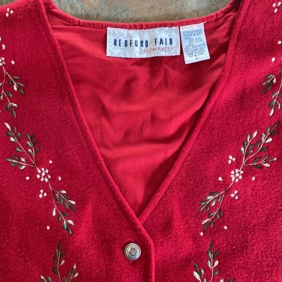 Wool Christmas Vest Large Bedford Fair Lifestyles - Picture 1 of 7
